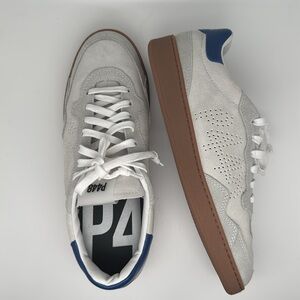 P448 Mens White At Heel and Tongue Vert Toe Wedge Leather Sneakers Shoes Size 39